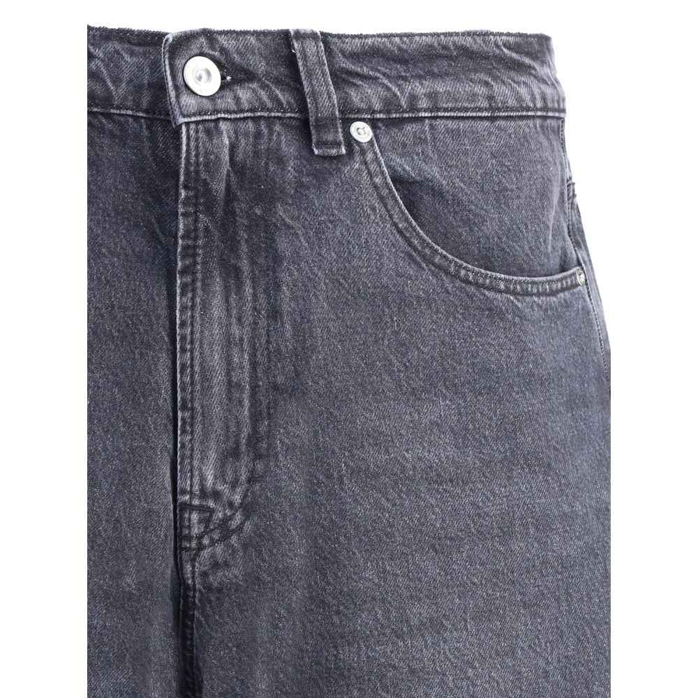 Black Cotton Relaxed Fit Jeans