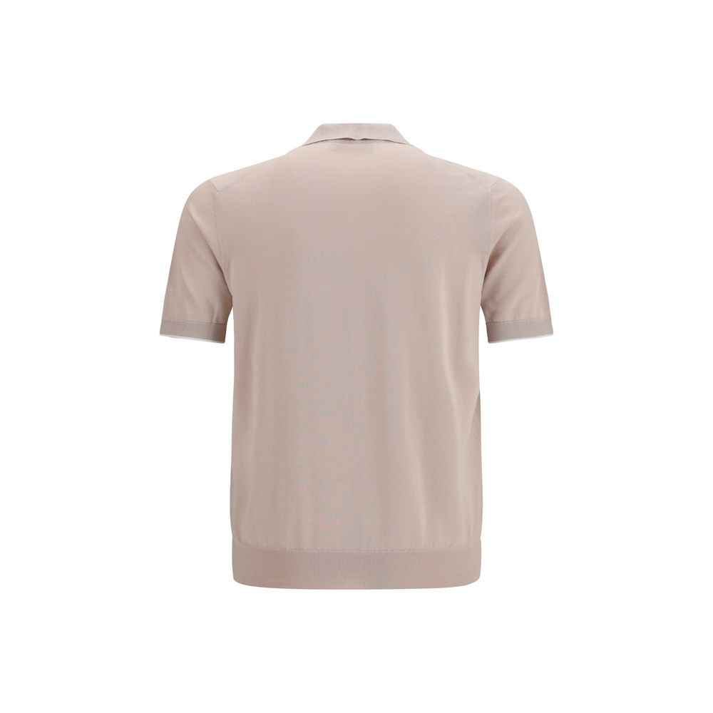 Beige Cotton Polo Shirt