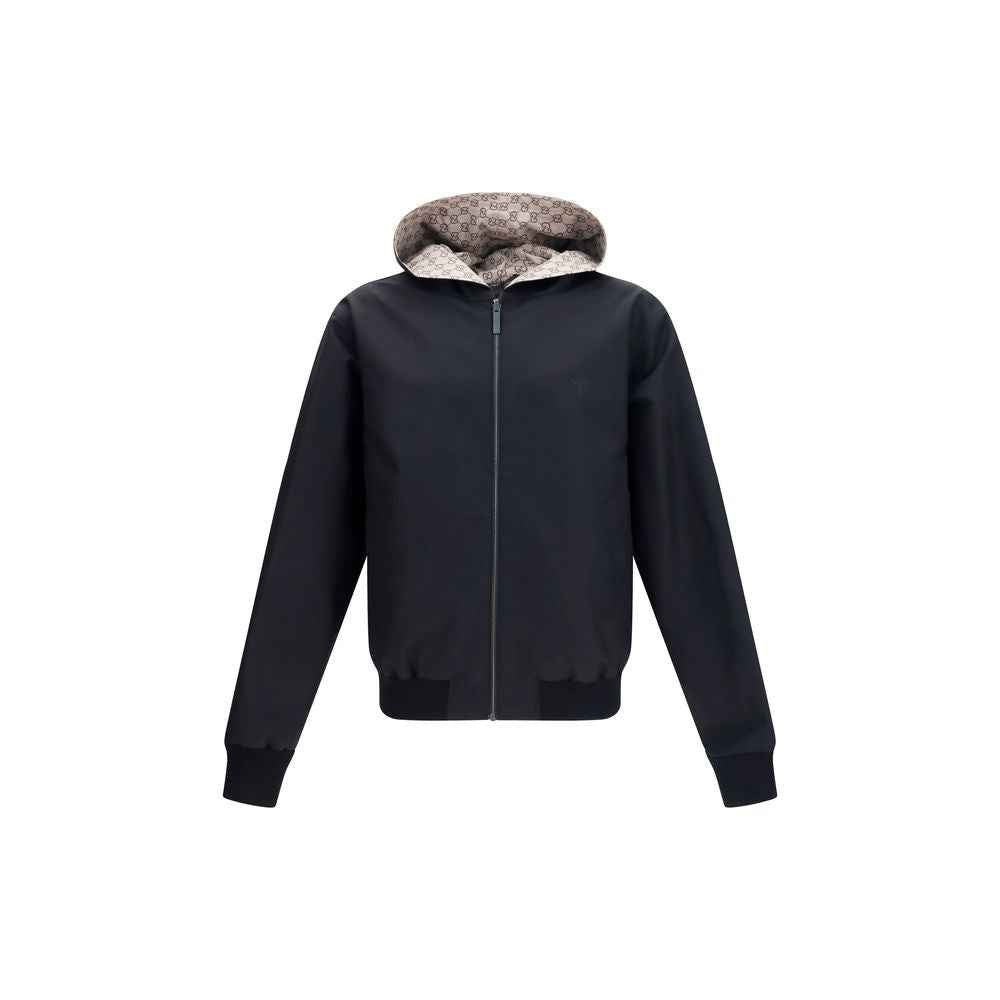 Black Polyester Bomber