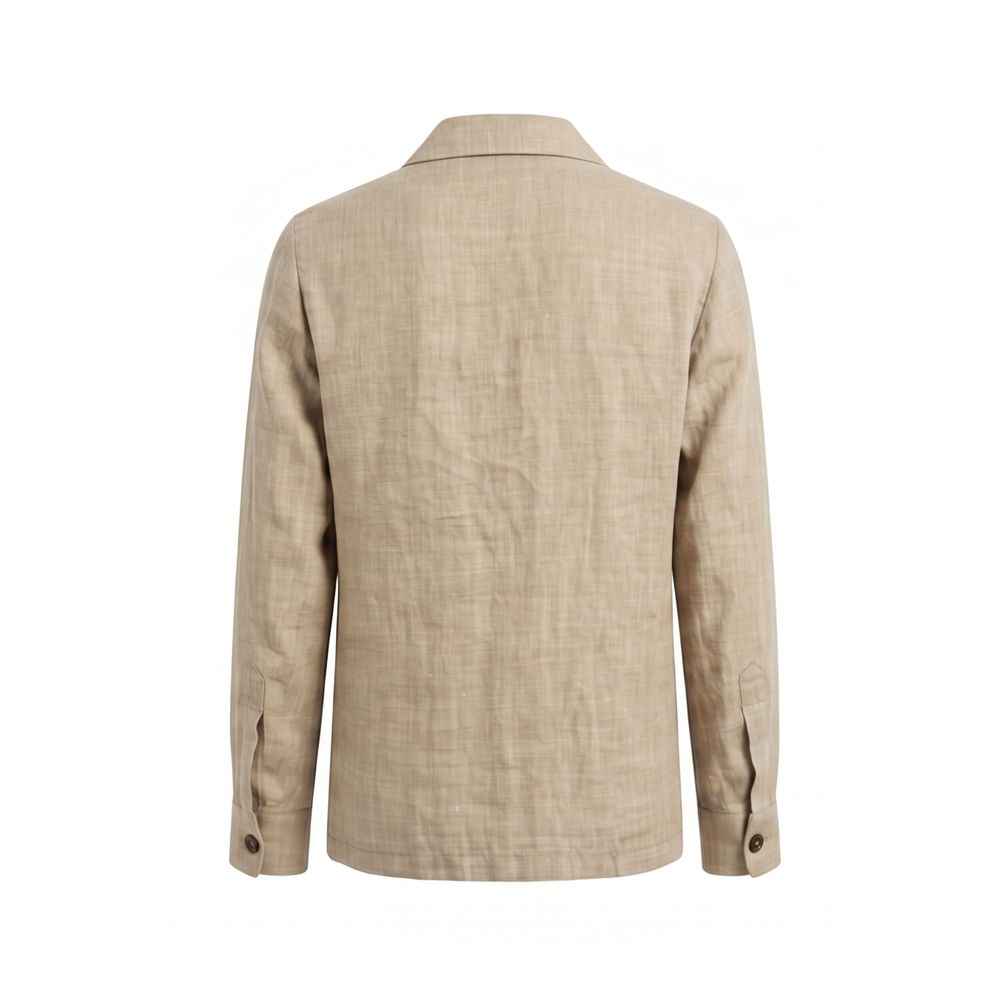 Beige Linen Men Jacket