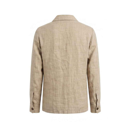 Beige Linen Men Jacket