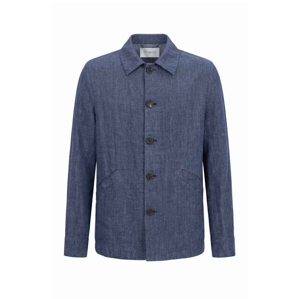 Blue Linen Men's Jacket