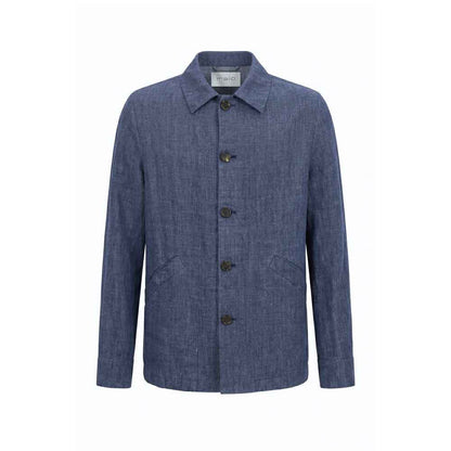 Blue Linen Men's Jacket