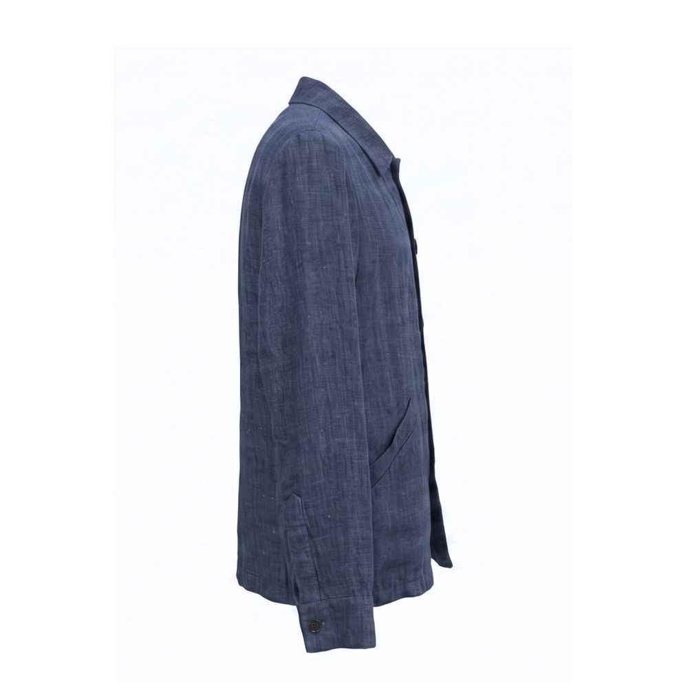 Blue Linen Men's Jacket