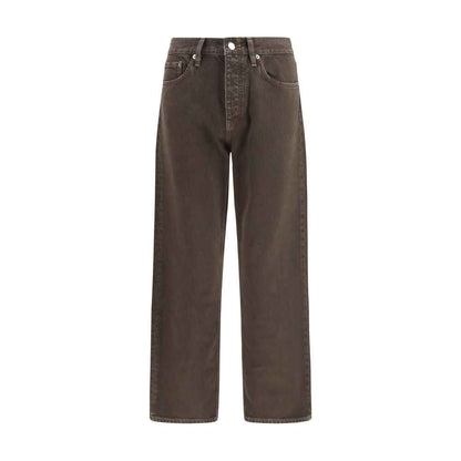 Brown Cotton Relaxed Fit Jeans