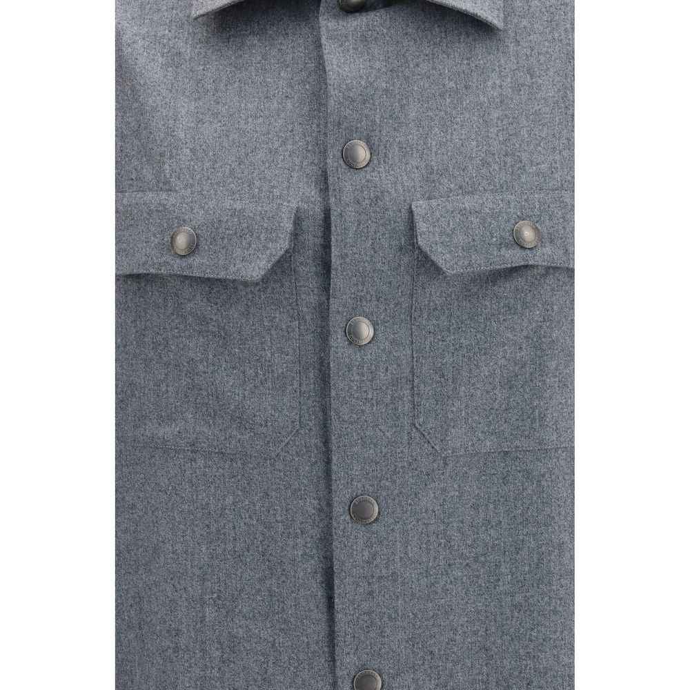 Gray Wool Oves Aries Dress Shirt