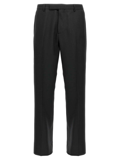 Black Polyester Casual Pants
