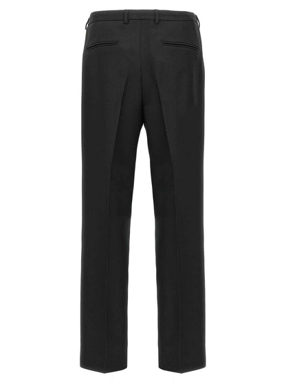 Black Polyester Casual Pants