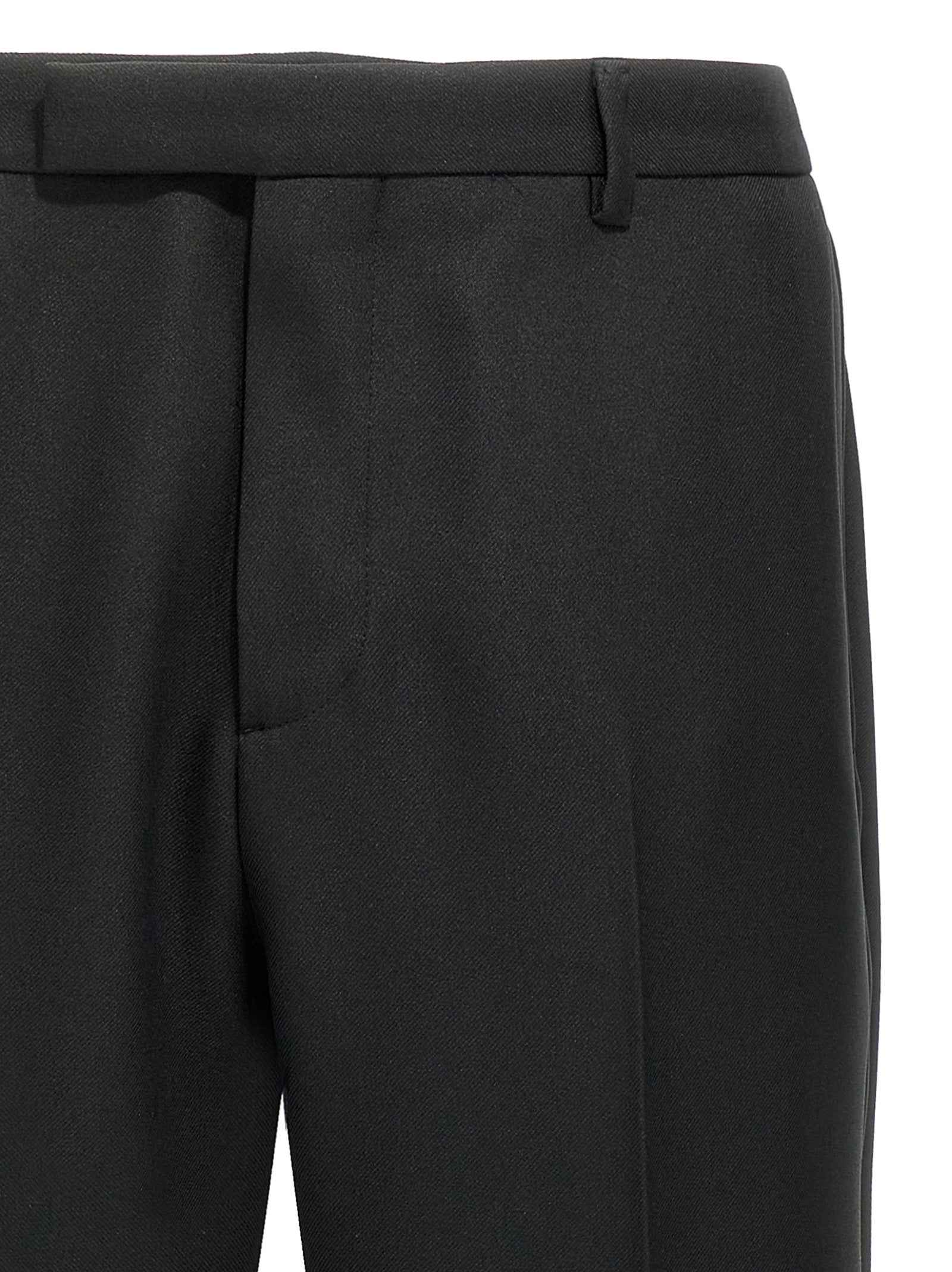 Black Polyester Casual Pants