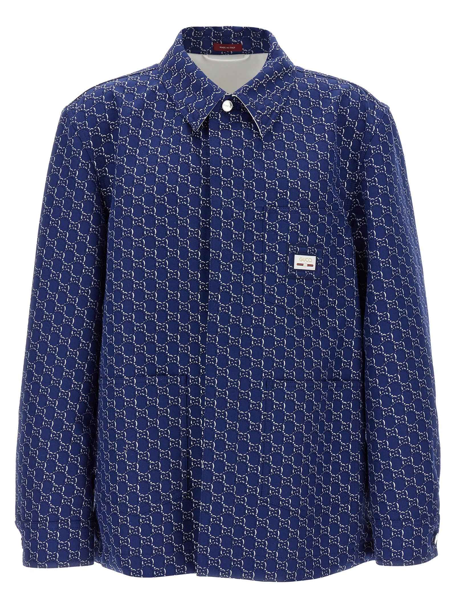 Blue Cotton Biker Jacket
