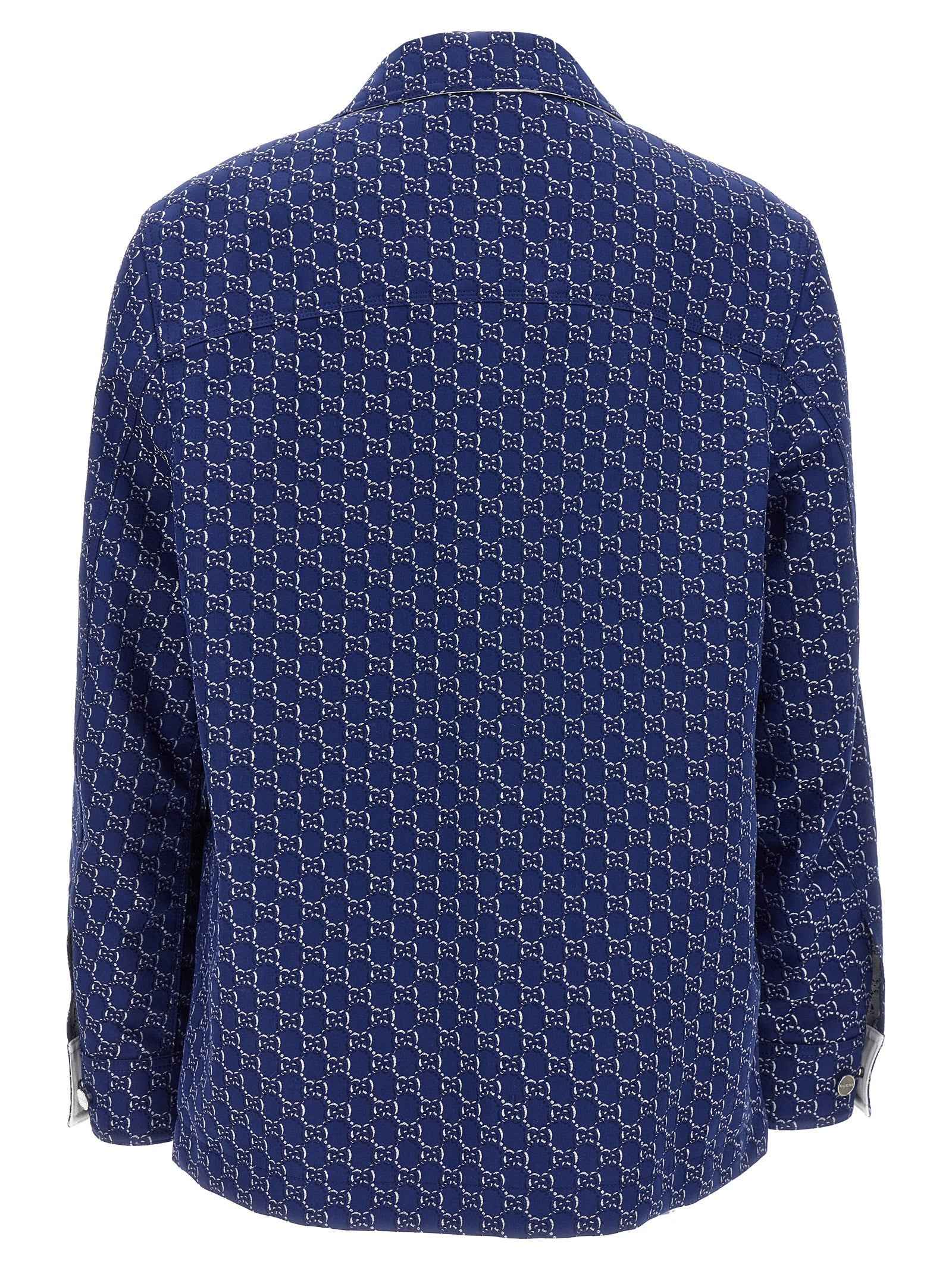Blue Cotton Biker Jacket