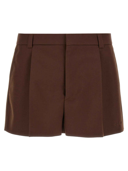 Brown Wool Bermuda Shorts