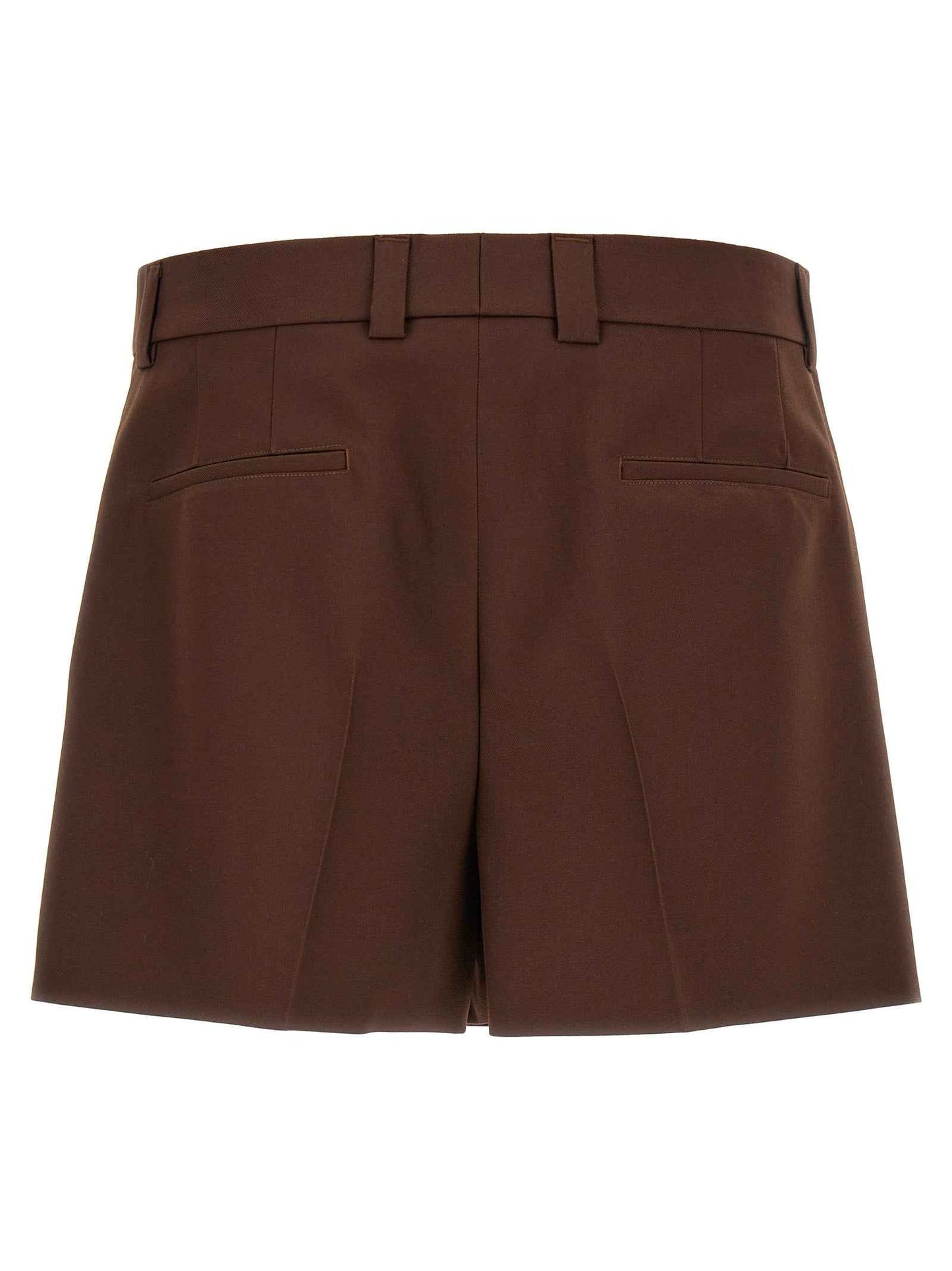 Brown Wool Bermuda Shorts