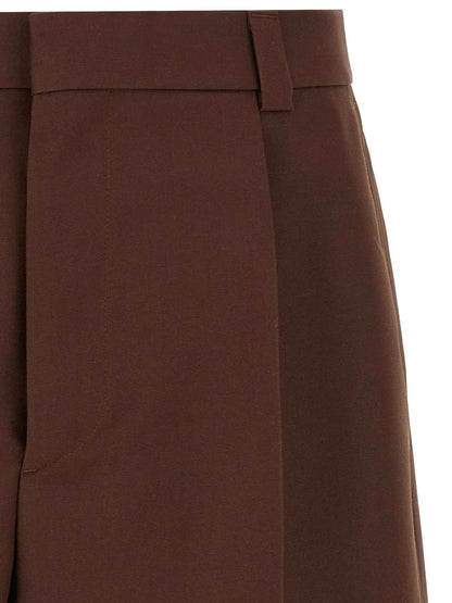Brown Wool Bermuda Shorts
