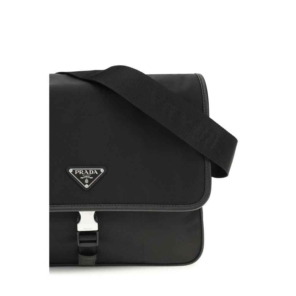Black Recycled Polyamide Shoulder Bag