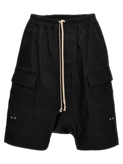 Black Cotton Bermuda Shorts