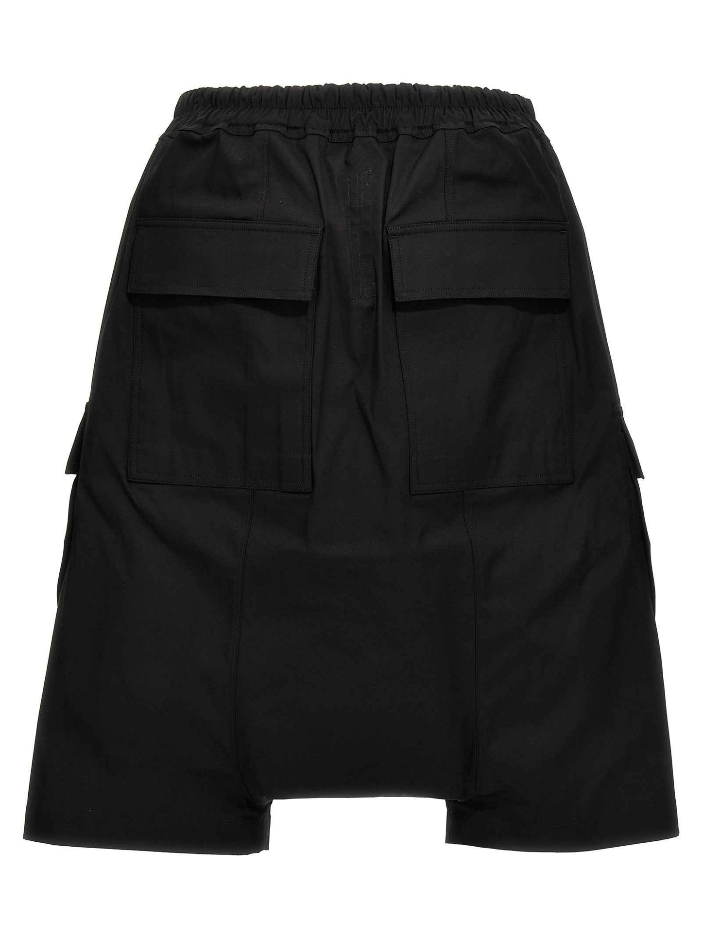 Black Cotton Bermuda Shorts