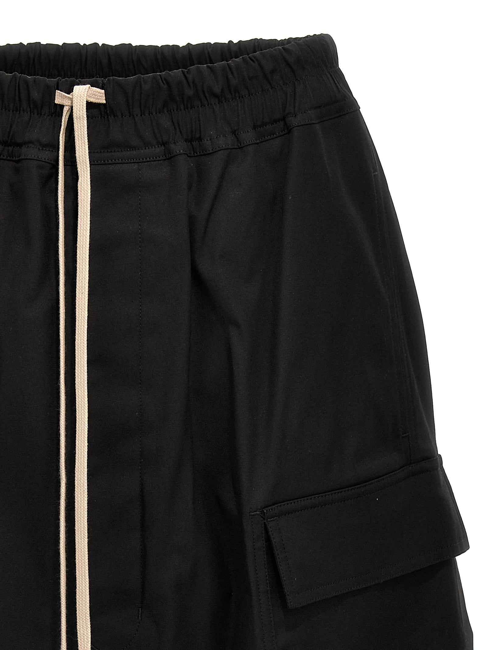 Black Cotton Bermuda Shorts