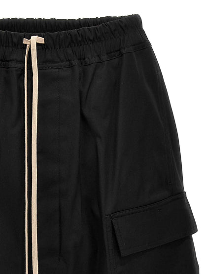 Black Cotton Bermuda Shorts