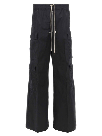 Black Cotton Cargo Pants