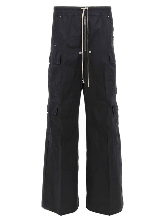Black Cotton Cargo Pants