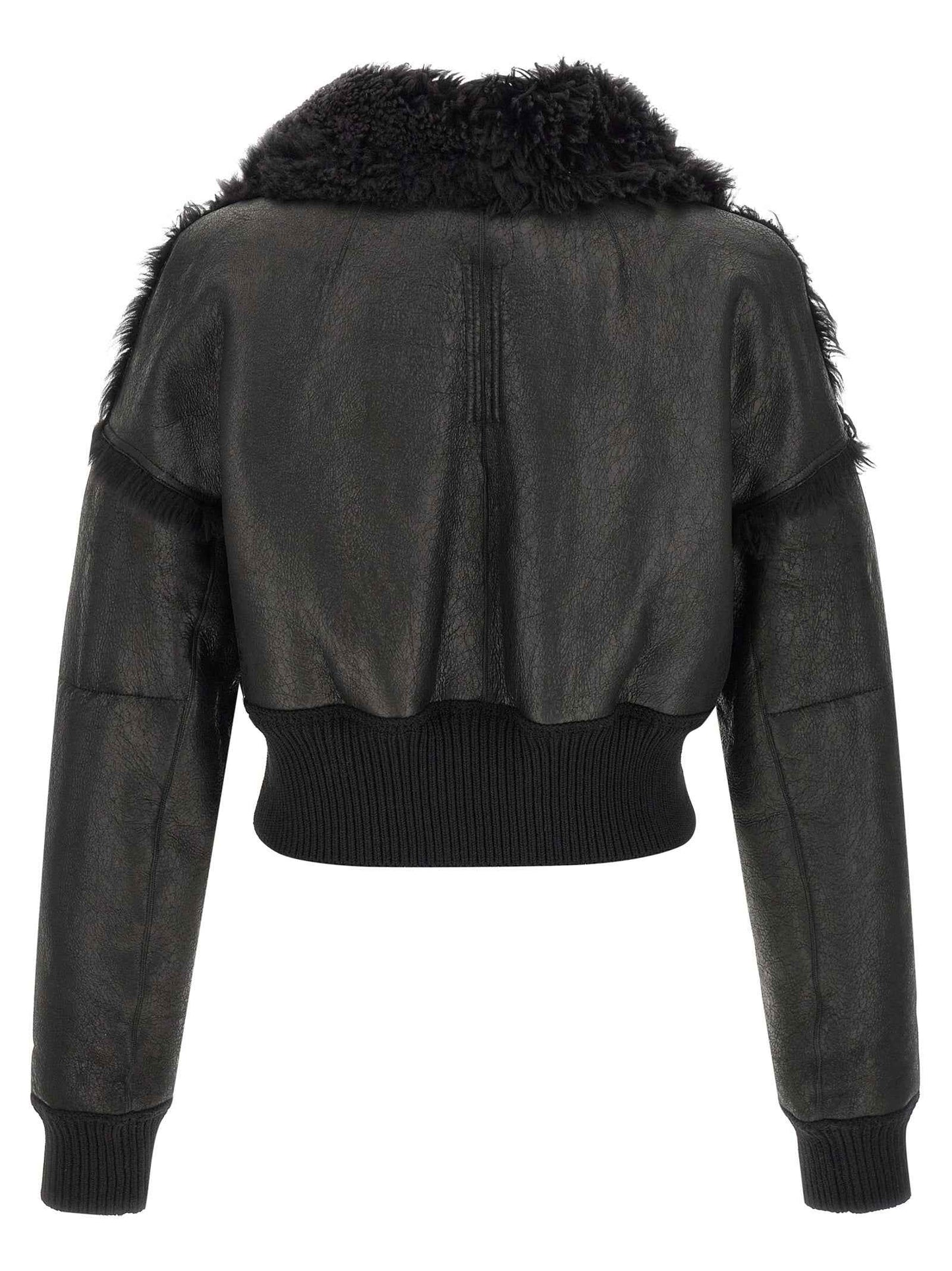 Black Lamb Fur Leather Jacket