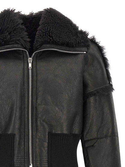 Black Lamb Fur Leather Jacket