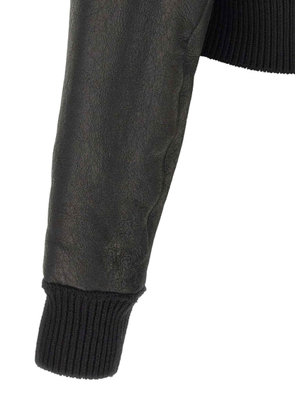 Black Lamb Fur Leather Jacket