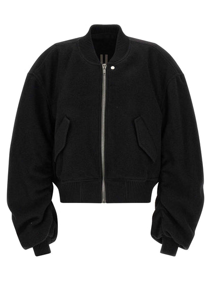 Black Virgin Wool Bomber
