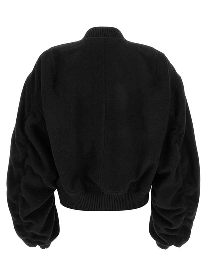 Black Virgin Wool Bomber