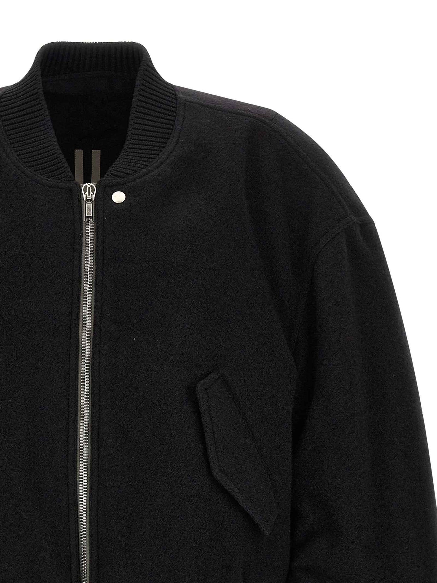 Black Virgin Wool Bomber