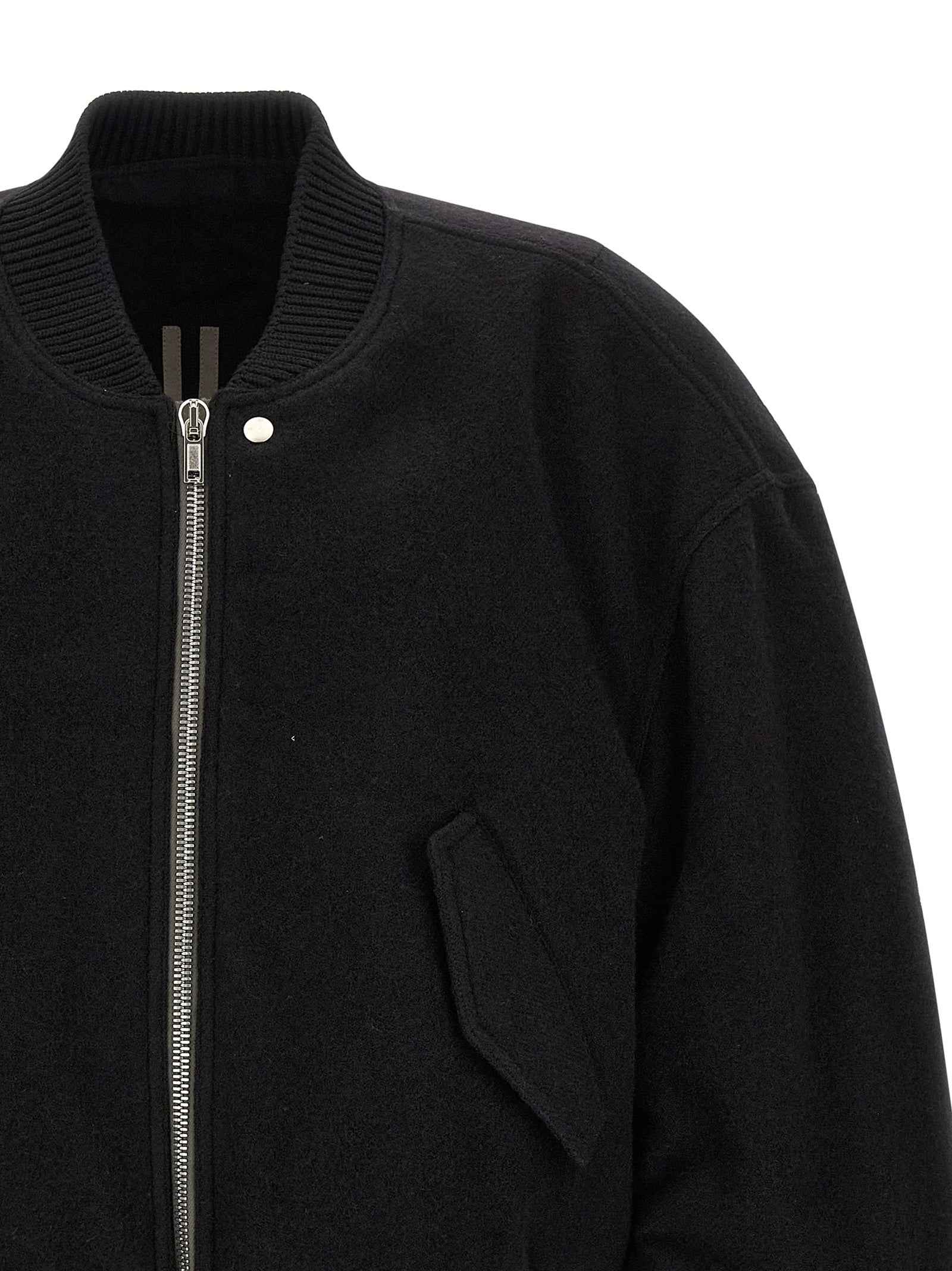 Black Virgin Wool Bomber