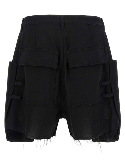 Black Wool Bermuda Shorts