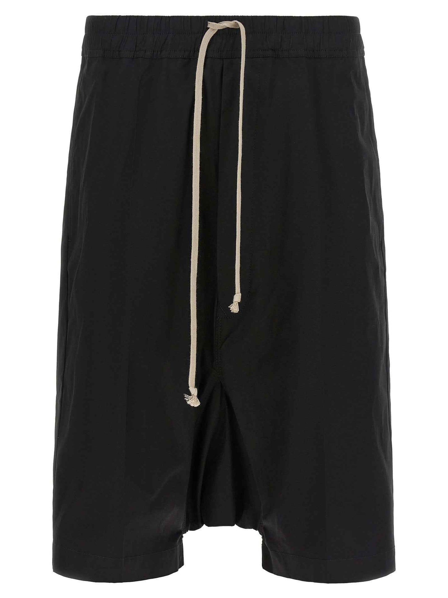 Black Cotton Bermuda Shorts