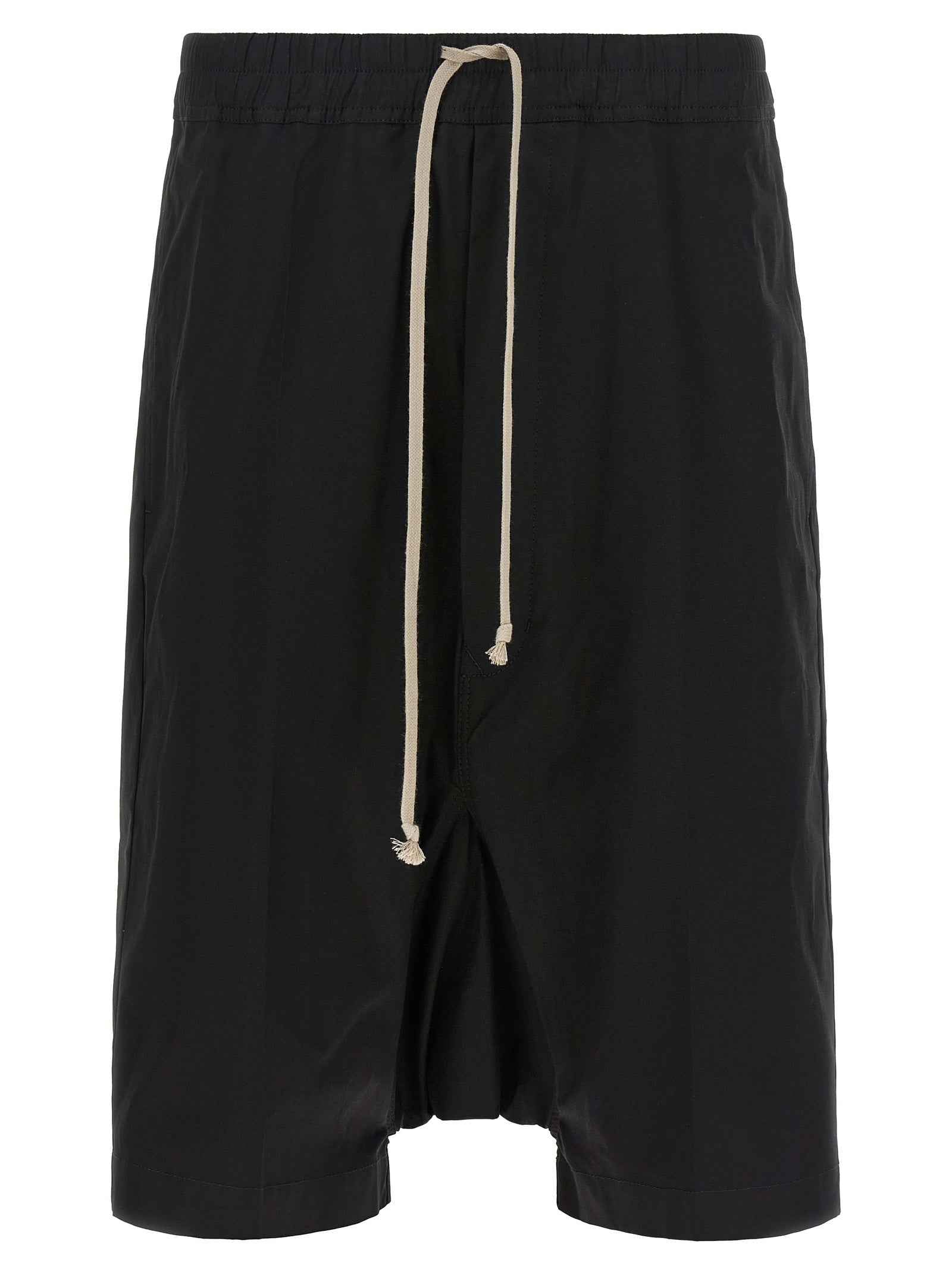 Black Cotton Bermuda Shorts