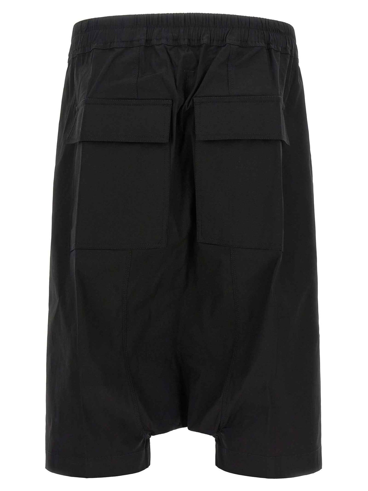 Black Cotton Bermuda Shorts