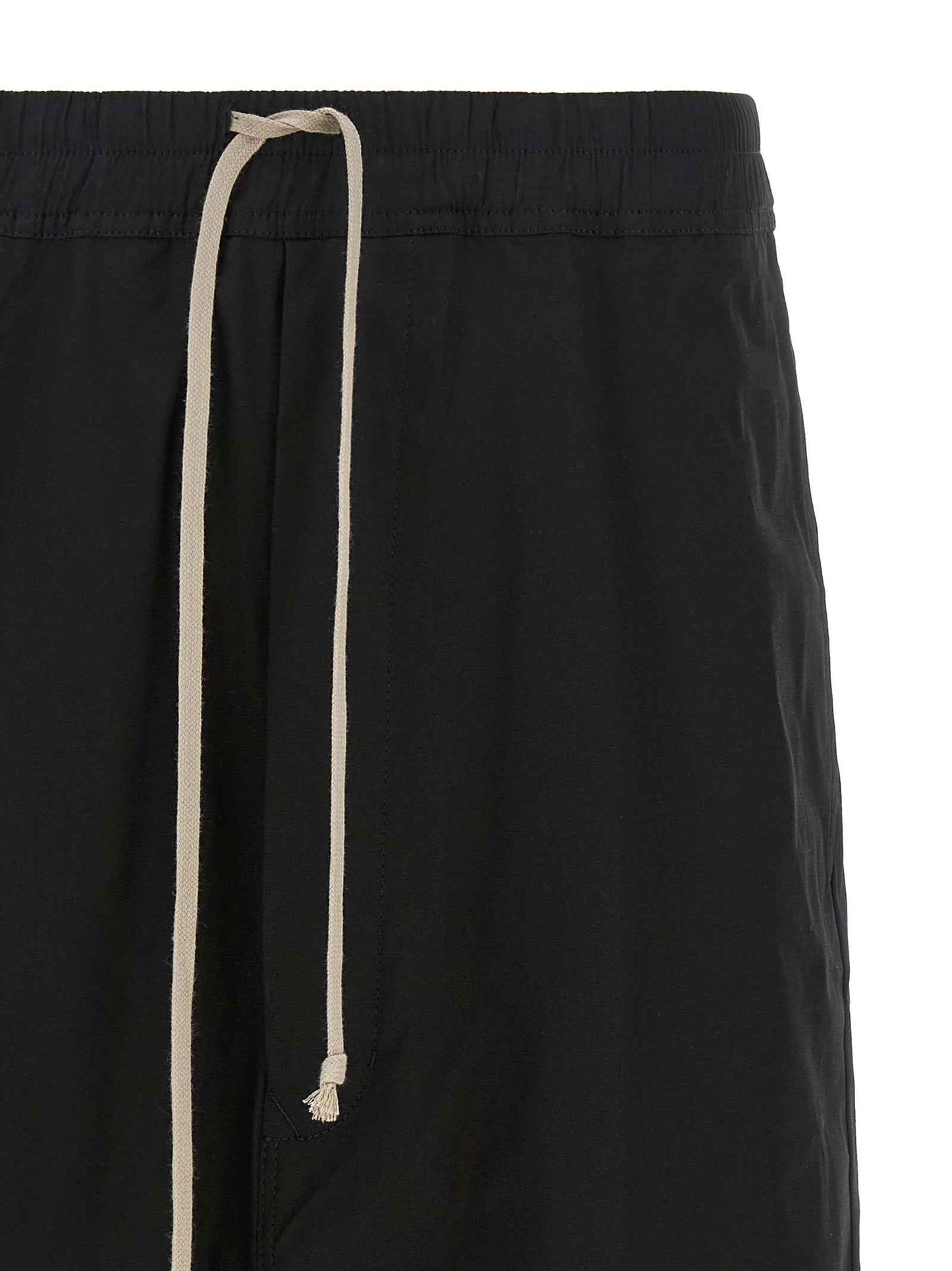 Black Cotton Bermuda Shorts