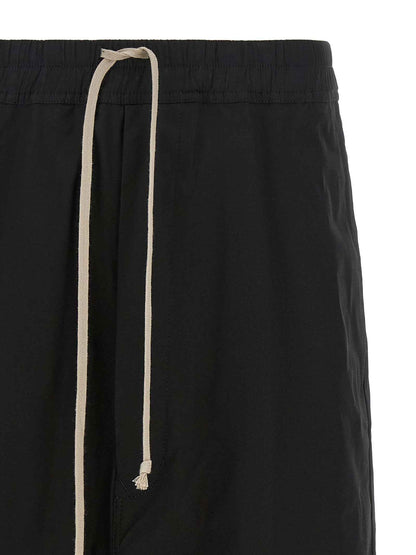Black Cotton Bermuda Shorts