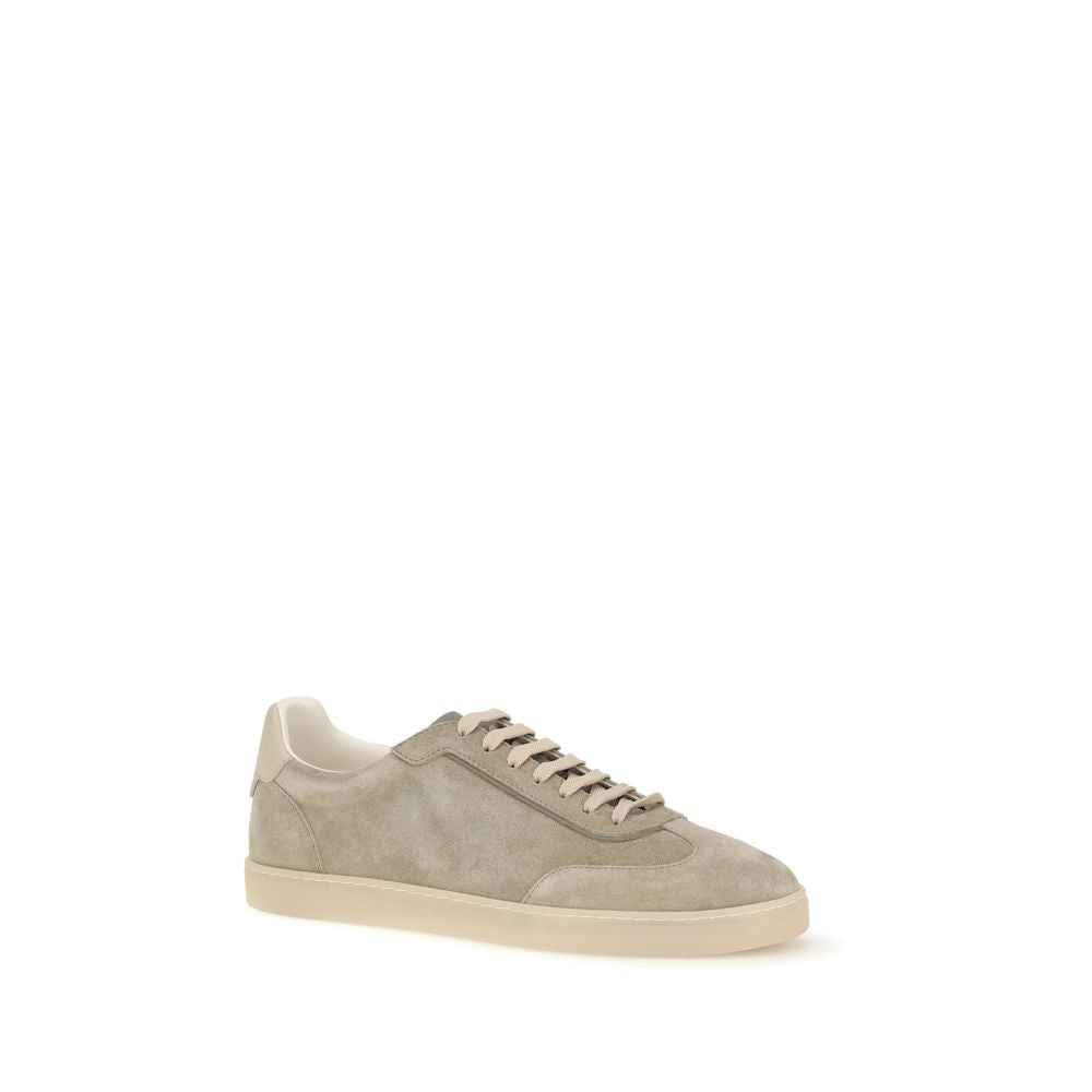 Beige Calf Leather Bos Taurus Sneakers