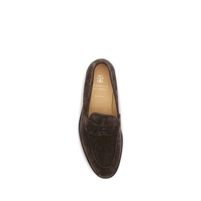 Brown Calf Leather Bos Taurus Slip-On Loafers