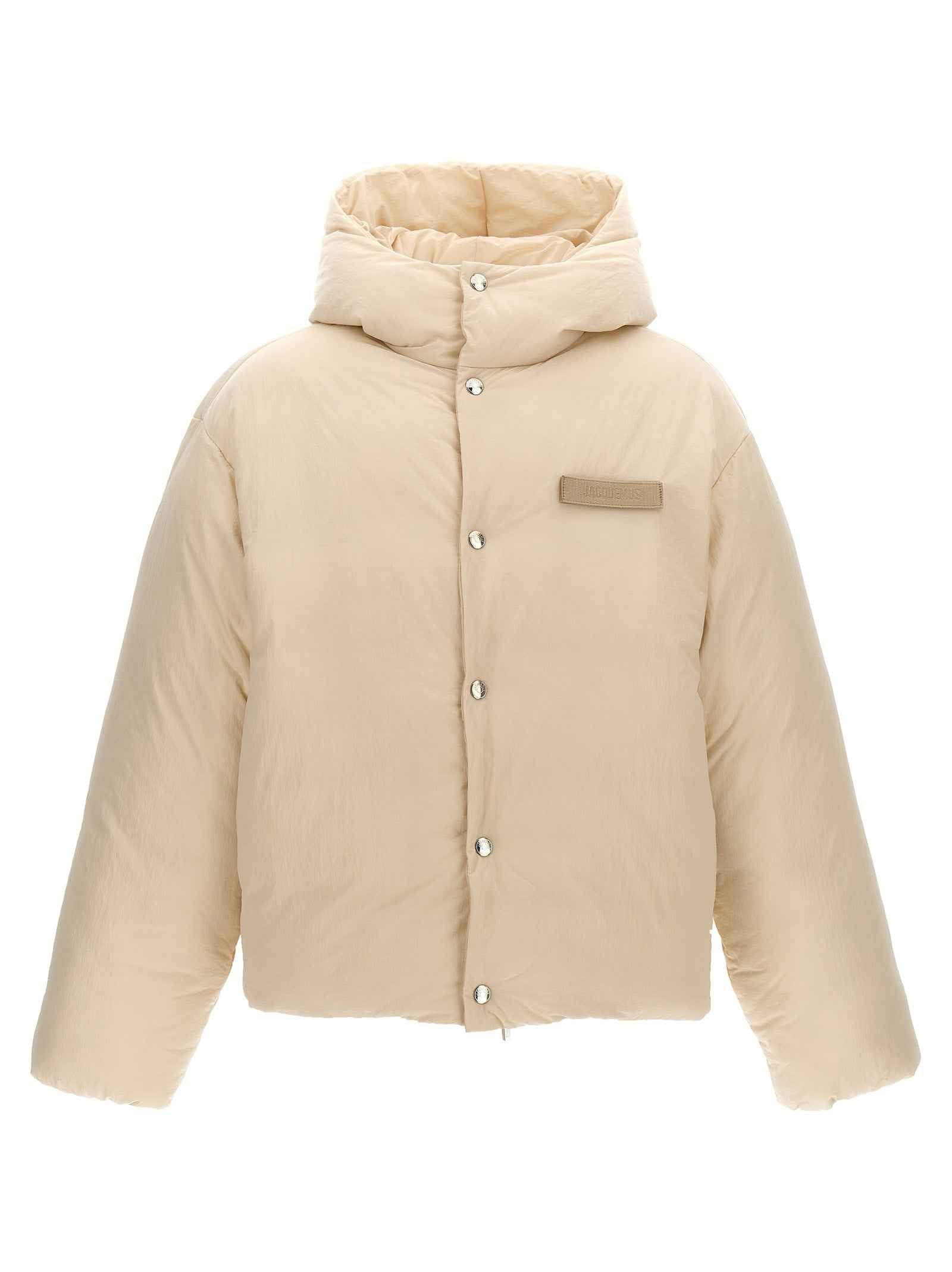 White Polyamide Full-Length Jacket
