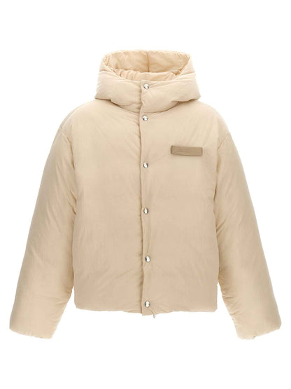 White Polyamide Full-Length Jacket