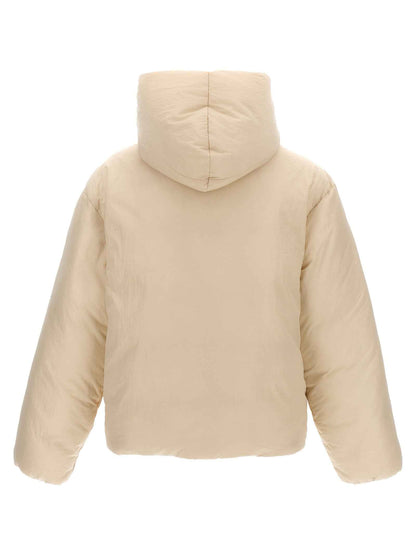 White Polyamide Full-Length Jacket