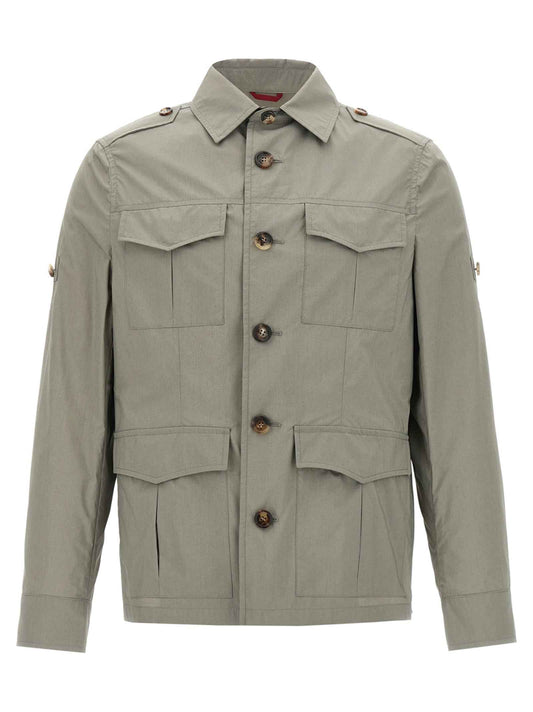 Bicolor Cotton Shell Jacket