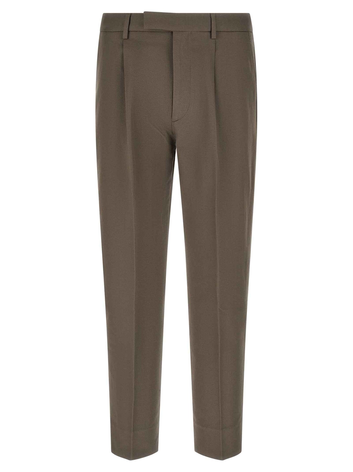 Brown Cotton Dress Pants