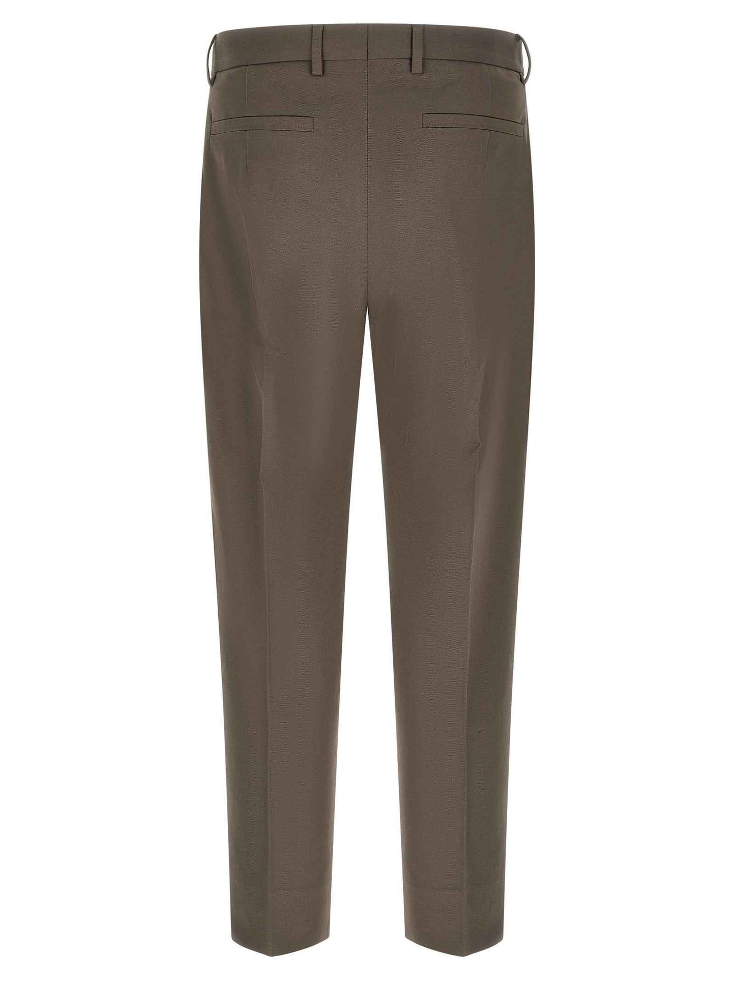 Brown Cotton Dress Pants