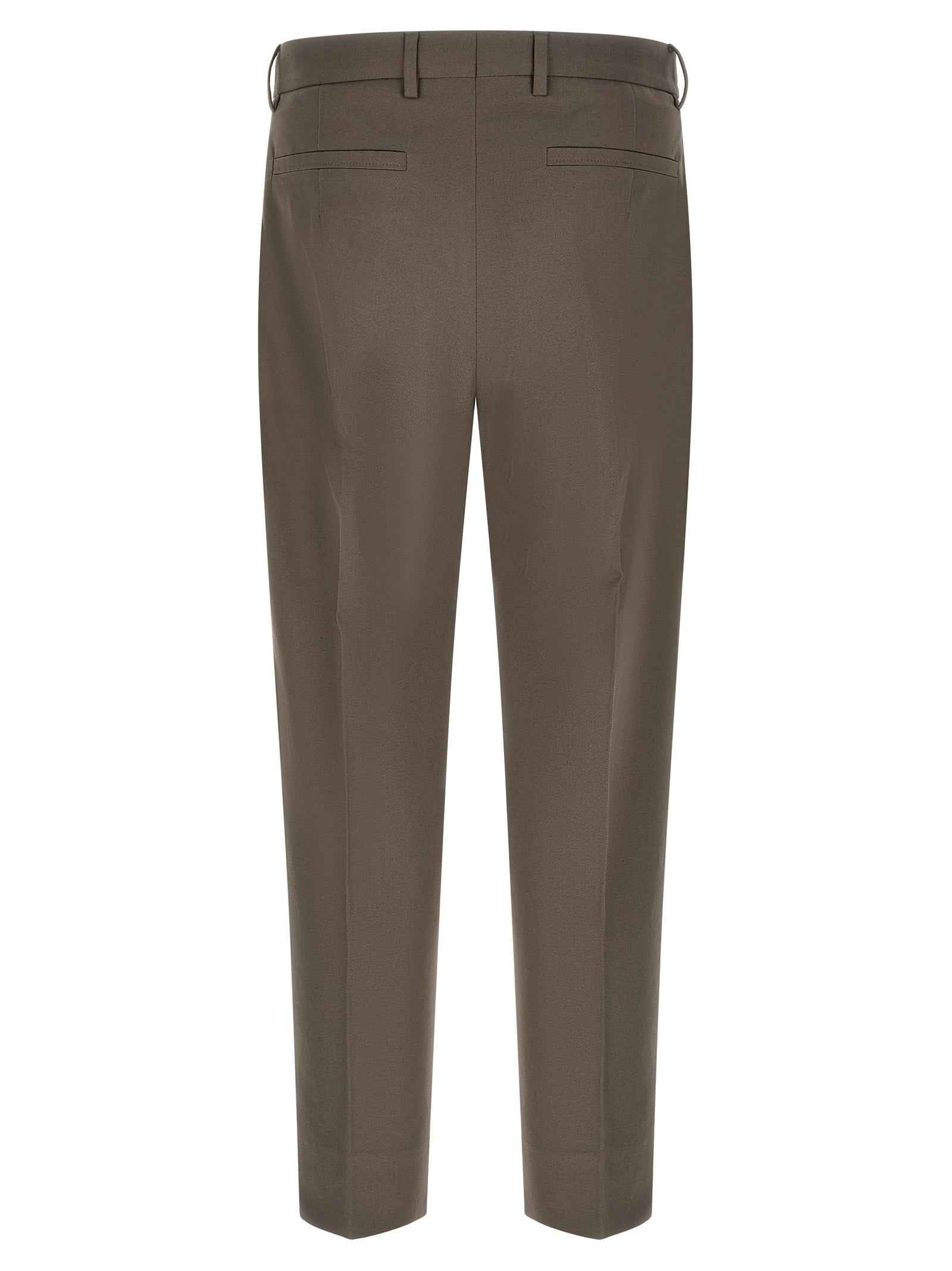 Brown Cotton Dress Pants