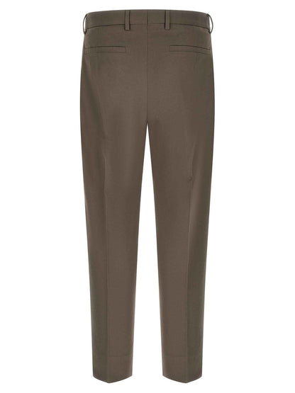 Brown Cotton Dress Pants