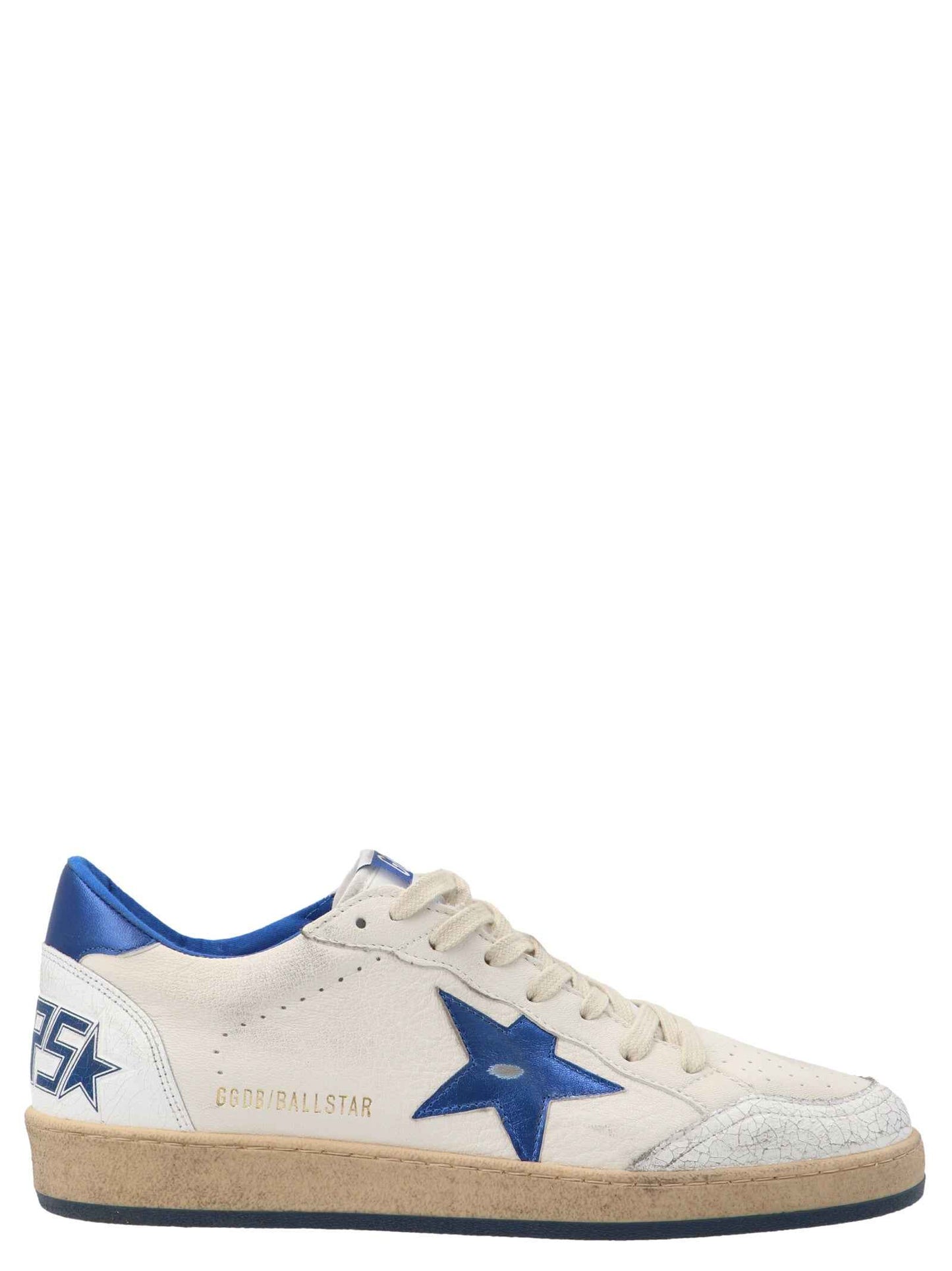 Blue Leather Low Top Sneakers