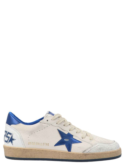 Blue Leather Low Top Sneakers